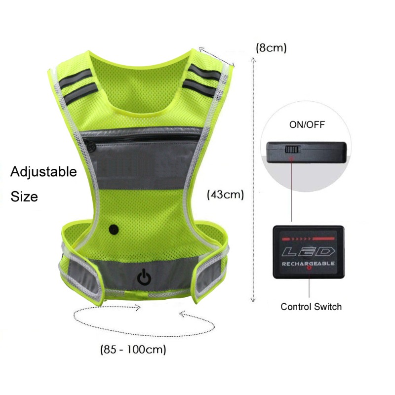 LED Light Up Sportswear Mesh F - đánh giá và giá Cycling Visibility Gear