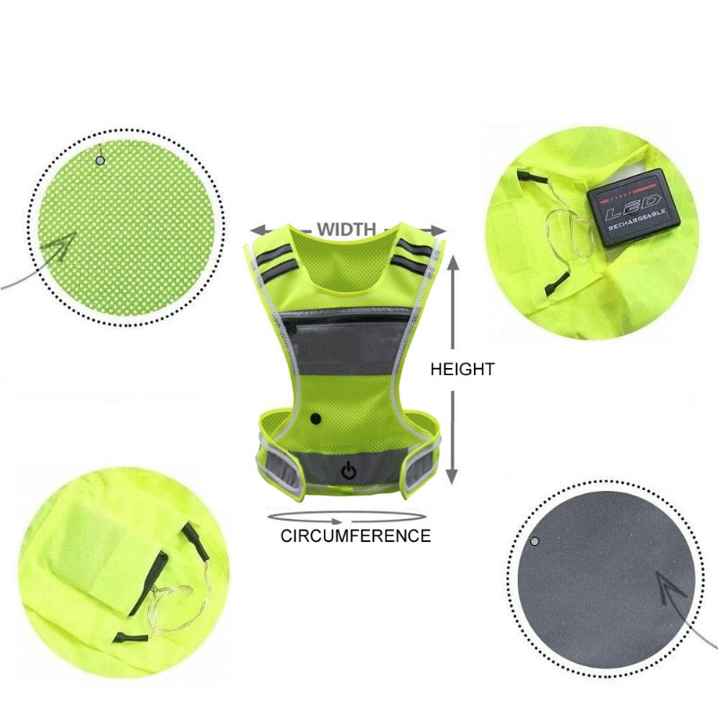 LED Light Up Sportswear Mesh F - đánh giá và giá Cycling Visibility Gear